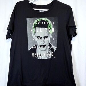 Suicide Squad T-shirt Joker Graphic Black 2XL DC Comics Villain Short Sleeve
